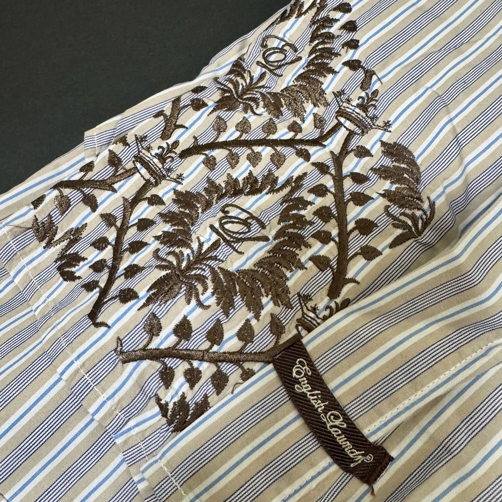 English Laundry Blue and White Casual Button Down Shirt - Picture 6 of 8